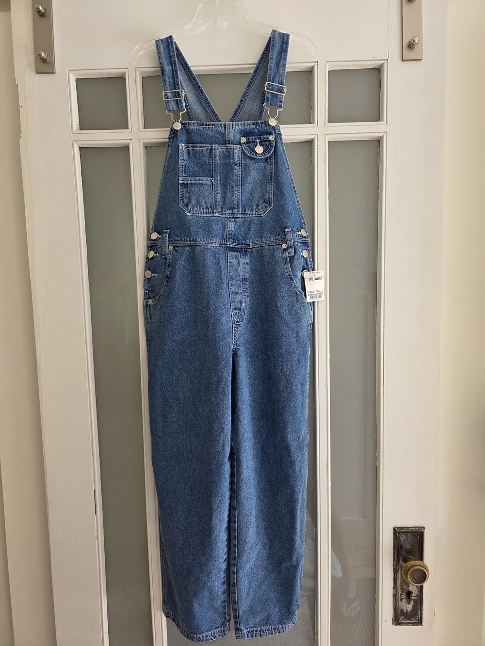 NWT!! BACK TO SCHOOL. Arizona Jean Company Blue Denim Overalls GIRLS MEDIUM. - Picture 3 of 16